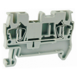 Проходная клемма UJ5-2.5, Проходная клемма, тип фиксации провода: пружинный, номинальное сечение: 2,5 мм кв., 31A, 800V, ширина: 5,2 мм, цвет: серый, тип монтажа: DIN35