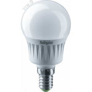 Лампа светодиодная LED 7вт E14 белый шар 18943