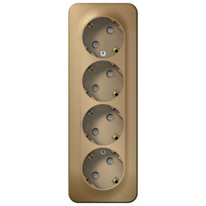 Розетка 4-м ОП Blanca 16А IP20 250В с заземл. защ. шторки с изолир. пластиной титан SE BLNRA011414