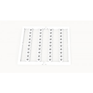 Маркировка (в кассетах) ZW5-40P-19-39Z(H), Кассета с маркировочными шильдиками, для клемм сечением 2,5 мм.кв., верхняя, 40 шильдиков, нанесенные символы: 6, с вертикальным расположением, размер шильдика: 4.5 x 4.9 мм, цвет: белый
