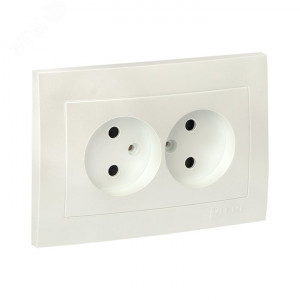 Валенсия лицевая панель розетка 2-местной б/з 10А жемчуг с защ. штор. PROxima ESR10-L-102-50