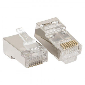 Коннектор RJ-45 TERACOM экранированный 8P8C Cat.5E универсальный (упак.20шт) TRC-PLUG-5EFTP-20