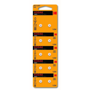 Батарейки Kodak AG7 (399) LR926, LR57 [KAG7-10] MAX Button Cell (100/1000/98000) (кр. 10шт) [Б0044712]