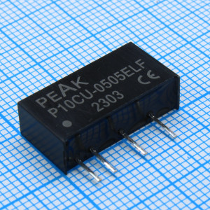 P10CU-0505ELF, Преобразователь DC/DC на печатную плату 2Вт, вход 5В, выход 5В/100мА, изоляция 1000В постоянного тока КПД 72% -40°С…+85°С