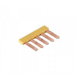 Соединительная перемычка IVB 1 WK4.. - 5, Соединительный мостик, для установки в зажимную клетку, толщина 1 мм, изолированный, 5 полюсов, для клемм: WK 4 / U; WK 4 TK, цвет: желтый