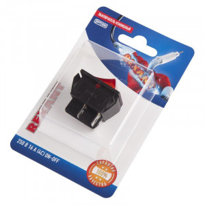 Выключатель клавишный 250В 16А (4с) ON-OFF красн. с подсветкой (RWB-502 SC-767 IRS-201-1) блист. 06-0303-B