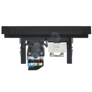 FORTE&PIANO Розетка двойная RJ11+RJ45 кат.5E FP135 черный IEK FP-KT20-O-1-K02