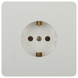 Розетка 7-202-01 Style с заземлением 2P+E Schuko, 16А-250В, IP20, СУ, белый1шт Б0060619