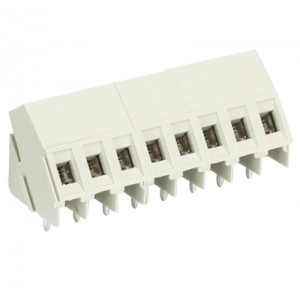 Клемма Wiecon 8135 / 8 OB, Клемма, подвод кабеля 35 град., на плату, шаг: 5.0 мм, 8 полюсов, фиксация провода винтовая, исполнение: без маркировки, 300V, 16А, цвет: серый
