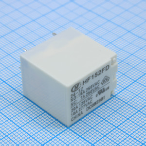 HF152FD/24-1Z, Реле силовое одна группа на переключение 17A/277В переменного тока материал контактов AgNi катушка 24В