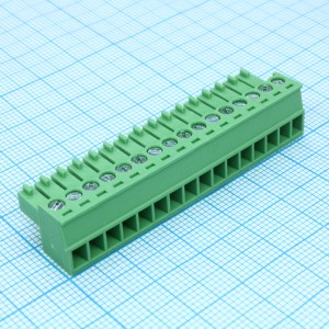 15EDGK-3.5-16P-14-00AH, Разъемный клеммный блок, 16 контактов. Серия 15EDGK-3.5