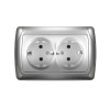 Розетка 2-м СП Маргарита 16А IP20 с заземл. серебр. М0128-S