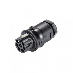 Вилочный разъем в панель RST20I7S S1 M00V SW, Вилочный разъем в панель, М20, 7 полюсов, тип фиксации провода: винтовой, номинальные характеристики: 250/400V, 20A,цвет корпуса:черный,цвет контактной вставки: черный, серия RST Classic