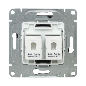 Механизм розетки RJ45 - 2шт, (cat5), мокко Эпика EKF UP1-SOM-2RJ45-5