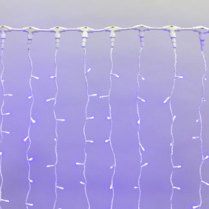 Гирлянда Светодиодный Дождь 2х1,5м, постоянное свечение, белый провод, 230 В, диоды СИНИЕ 235-113