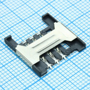 DS1138-07-06SS4BSR, Держатель Mini SIM 2.54мм высота 1.8мм 6 контактов