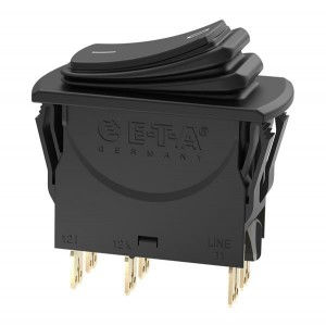 3120-N524-P7T1-W01D-5A, Автоматические выключатели Circuit breaker switch, 5A, 2 pole, 240VAC/ 50VDC, black, sealed IP65