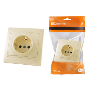 Розетка 2П+З 16А 250В сл. кость "Таймыр" SQ1814-0112