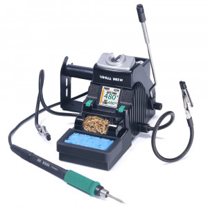 YIHUA 982-III(C210 +C115), Паяльная станция 30/40Вт, регулировка температуры нагрева 90°C~450°C, в комплекте два сменных жала на разную мощность, два зажима типа "крокодил", держатель припоя, губка для чистки жала