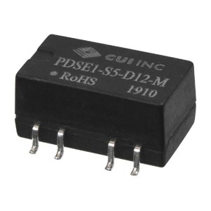 PDSE1-S5-S12-M-TR, Преобразователи постоянного тока в постоянный с изоляцией dc-dc isolated, 1 W, 4.5 5.5 Vdc input, 12 Vdc, 0.084 A, single unregulated output, SMT, T&R