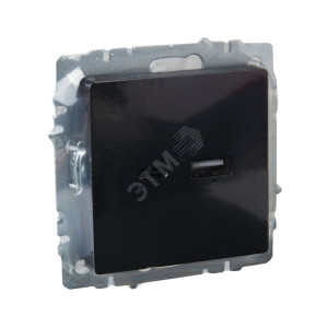 Розетка BRITE USB A+C 18Вт РЮ11-1-БрЧ черн. BR-U22-018-K02