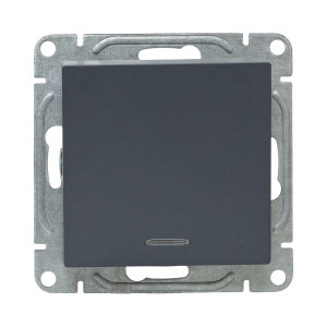 Механизм выключателя, одноклавишный, с подсветкой, графит Эпика EKF UP1-SWG-14