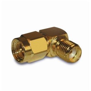 132172, РЧ адаптеры - внутрисерийные SMA R/A PLUG TO JACK ADAPTER 50 OHM GOLD