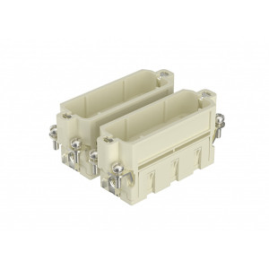 Вилочная контактная вставка HA-032-MC, Вилочная контактная вставка, обжимная фиксация, 32 полюса + PE, типоразмер 32A, 250V, 16A, (обжимные контакты поставляются отдельно)