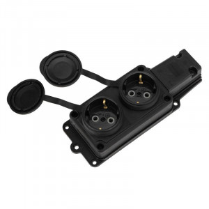 Колодка удлинителя 2-м 16А IP44 230В 2P+PE влагозащ. каучук 111-112-4