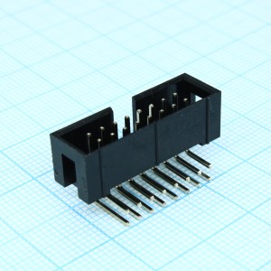 DS1013-16RSIB-B-0, IDC разъем, вилка на плату угловая двухрядная 16pin(2x8)., шаг 2.54мм