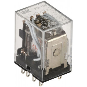 Реле РЭК 78-4(MY4) 3А 12В AC с индикацией IEK RRP20-4-03-012A-LED