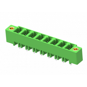 Вилочный разъем на плату MC-PD5.08V23-F-0001, Вилочный разъем, вертикальный, на плату, шаг: 5.08 мм, 23 полюса, фиксация на плате пайкой, исполнение: с монтажными фланцами, 320V, 8A, цвет: зеленый