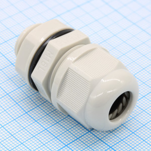 MGB16-10G, Каб.ввод IP68; резьба: M16 x 1.5 x 15; каб. d: 10.4~6.4 мм; приб. отв. d: 16~16.3 мм; цанга: цельная; раб. T: -40C ~ +100C; мат.: A,C,F - полиамид (PA66 UL94V-2) и B,D - вак. рез. (EPDM NBR); цвет: cерый