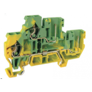 Заземляющая клемма UJ5-2.5WV/2-2JD, Заземляющая этажная клемма, 2 этажа, для подключения разъема, тип фиксации провода: пружинный, номинальное сечение: 2,5 мм кв., ширина: 5 мм, цвет: желто-зеленый, тип монтажа: DIN35