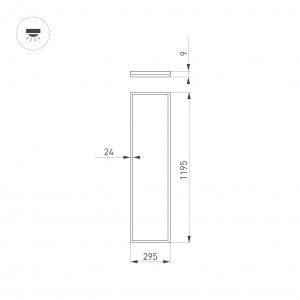 Светильник DL-INTENSO-S300x1200-40W White6000 (WH, 120 deg, CRI90, 230V) 043555, Светодиодная панель с торцевой засветкой (edge-lit). Мощность 40 Вт, св. поток 4000 лм, 100 лм/Вт, белый 6000-6500 K, CRI>90, угол 120°, напряжение питания 230 В. Белый квадратный корпус из алюминия, экран PS, LGP PMMA, степень защиты IP40.