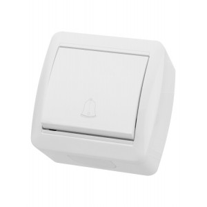 Кнопка звонковая открытой установки IP44 6А белая "Селигер" SQ1818-0016