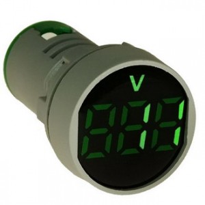 DMS-103, Цифровой LED вольтметр AC 20-500В, зеленый, установка на панель в отв d=22мм