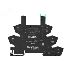 Розетка 230В AC/DC для реле интерфейсного 60В DC, push-in зажим SSLZRA4