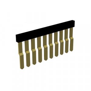 Соединительная перемычка IVK WK 4/DEU-10, Соединительный мостик, для установки в зажимную клетку нижнего уровня, изолированный, 10 полюсов, для клемм: WK 4/D, цвет: желтый