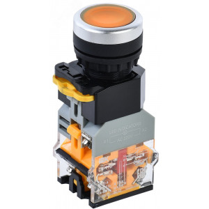 Кнопка D8-11D d=22мм 1з+1р с подсветкой желтая BBT30-11D-3-12-K05