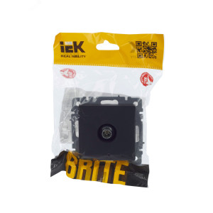 IEK BRITE BASE Графит Розетка TV оконеч РТВ11-0-БрГ