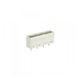 Вилочный разъем на плату 8313 S/4 G OB, Вилочный разъем, вертикальный, на плату, шаг: 7.5 мм, 4 полюса, фиксация на плате пайкой, исполнение: без маркировки, 690V, 12А, цвет: серый