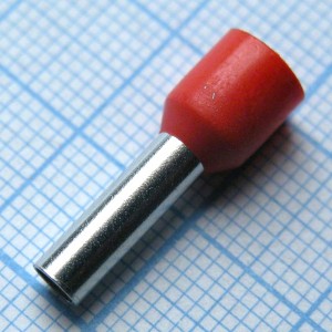 HE  6012  Red, наконечник кабельный торцевой трубчатый с изоляцией, L=20/12мм, сеч. пров. 6.0мм2
