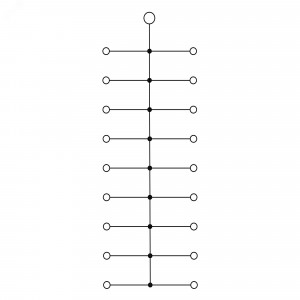 Блок распределительный с верт. адаптером на рейки шириной 15/35мм, зажим push-in, 1 ввод 6 кв.мм, 18 точек подключения 2,5 кв.мм, серый