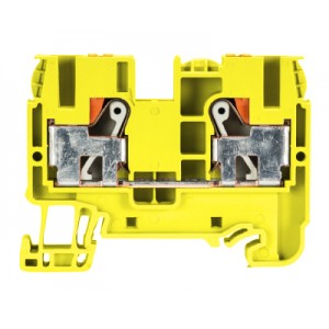 Клемма WTP 6/10 GE, Проходная клемма, тип фиксации провода: push in, номинальное сечение: 6/10 мм кв., 57A, 1000V, ширина: 8 мм, цвет: желтый, тип монтажа: DIN 35