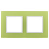 14-5102-26 Рамка на 2 поста, стекло, Elegance, лайм+бел (5/50/1200) Б0034498