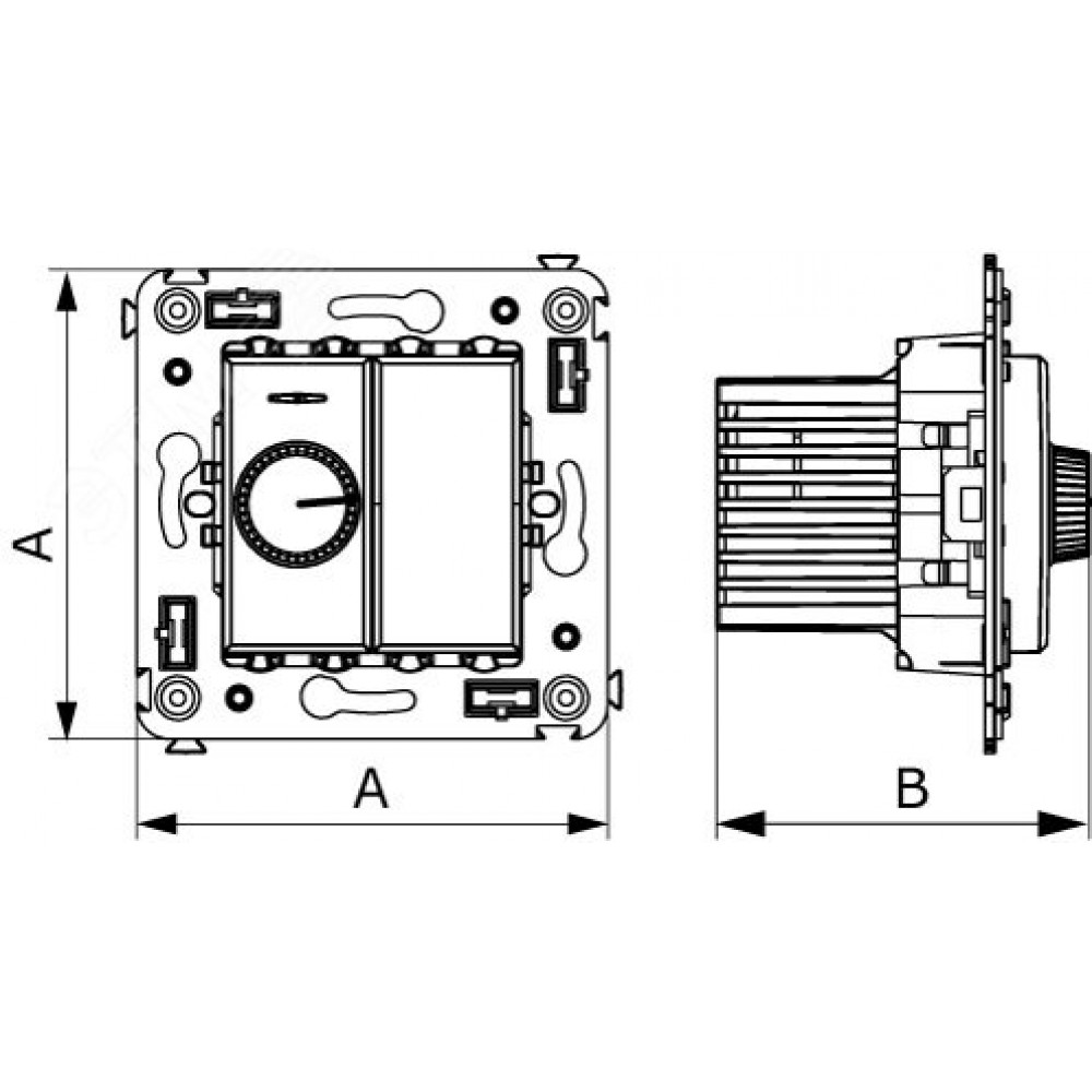 Изображение товара Диммер поворотный в стену, "Avanti", "Черный квадрат" 4402133