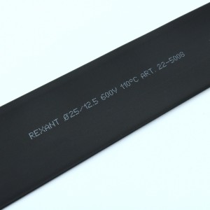 Трубка термоусадочная ТУТ нг 25,0/12,5 черная, термоусаживаемая трубка в метровой нарезке, не поддерживает горение