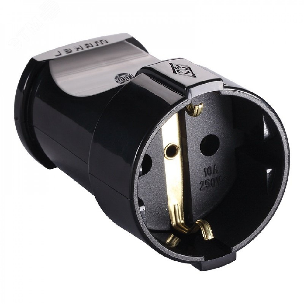 Изображение товара Переносная розетка с заземлением черная Makel 10053