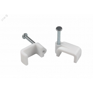 Скоба пластиковая крепежная плоская 12 мм белая NO-225-288 10 шт Б0066637